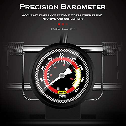 Portable Bike Tire Pump with Pressure Gauge