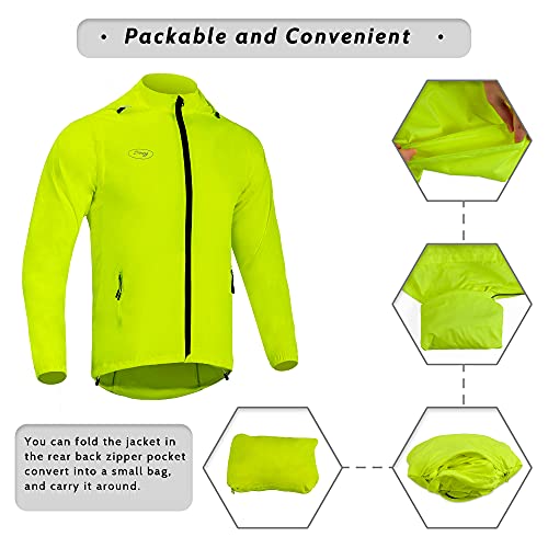 Men's Yellow Cycling Windproof Vest with Removable Sleeves