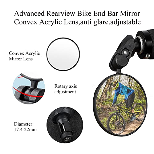 Adjustable Bike Bar End Mirror with Wide-Angle Lens
