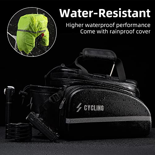 ROCKBROS Rear Rack Carbon Leather Pannier