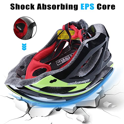 Bike Helmet Men Women, Shinmax Bicycle Helmet with Rear Light and Detachable Sun Visor Backpack,Lightweight Mountain Bike Helmet Size Adjustable Cycling Helmet for Adults Youth Road Bike Helmet