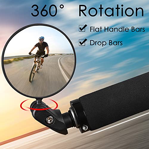 Adjustable Bike Bar End Mirror with Wide-Angle Lens