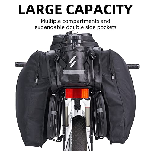 ROCKBROS Rear Rack Carbon Leather Pannier