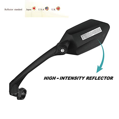 Scratch-resistant bike mirror with left mount