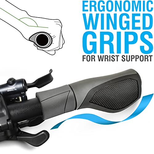 MARQUE Ergo Bike Handlebar Grip – Replacement Bicycle Handle Bar Grip for Twist Shifters – Easy to Cut for Compatibility with Standard and Twist Shifters