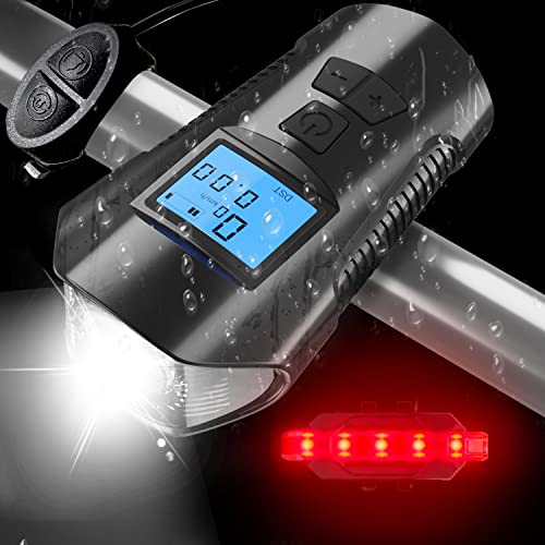 Himiway LED Bike Light with Horn and Speedometer