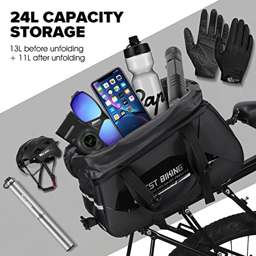 Water-Resistant Bike Panniers with 24L Capacity