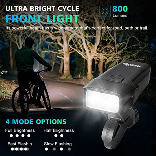 800 Lumens USB Rechargeable Bike Headlight & Taillight