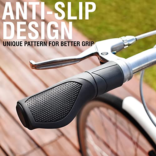 MARQUE Ergo Bike Handlebar Grip – Replacement Bicycle Handle Bar Grip for Twist Shifters – Easy to Cut for Compatibility with Standard and Twist Shifters