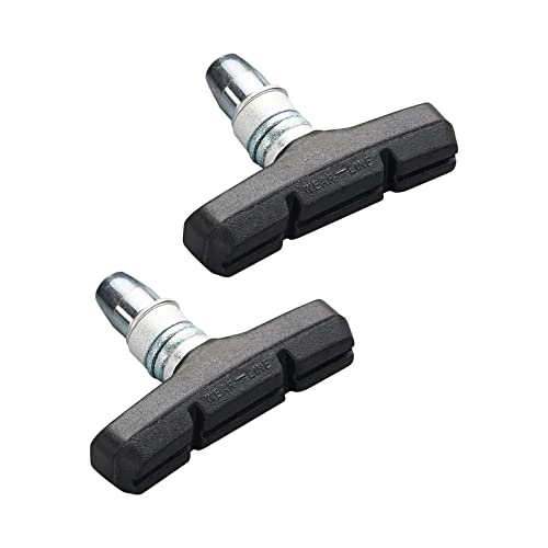 corki Bike Brake Pads 2-Pairs, Mountain Bike V Brake Pads with Hex Nuts and Shims 55mm Black