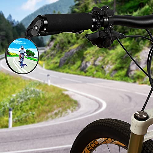 Adjustable Bike Bar End Mirror with Wide-Angle Lens
