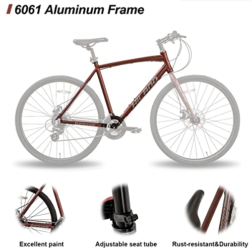 Hybrid City Commuter Bike with Disc Brakes