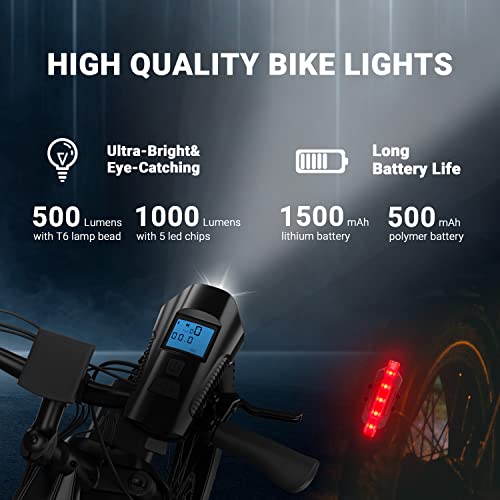 Himiway LED Bike Light with Horn and Speedometer