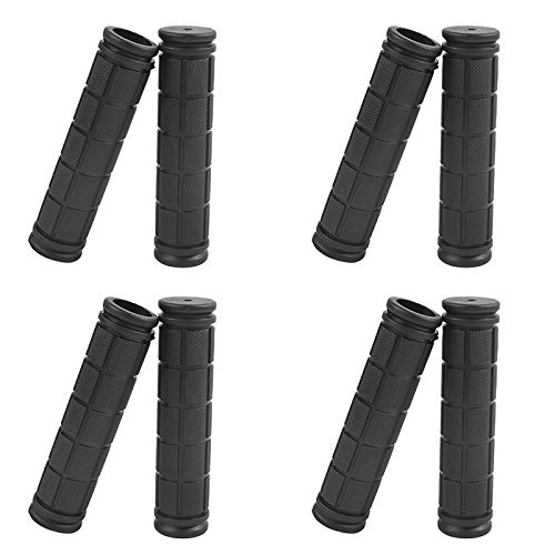 Yizel Bicycle Handlebar Grips, 4 Pairs, Non Slip Rubber Mountain Bike Handlebar BMX/MTB Bike Grips for Kids Girls Boys, Black