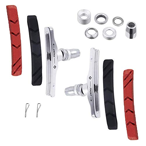 Eyech 2 Pair Bike Brake Pads Set Bicycle V-Brake Blocks with 4 Replacement Pads Hex Nuts and Shims Included for MTB Road Mountain Bicycle-70mm