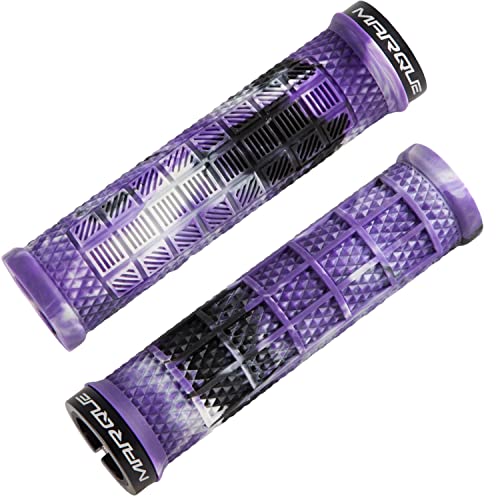 Marque Grapple Mountain Bike Handlebar Grips – Single Lock-On Ring MTB and BMX Bicycle Handle Bar with Non-Slip Grip (Purple Storm)