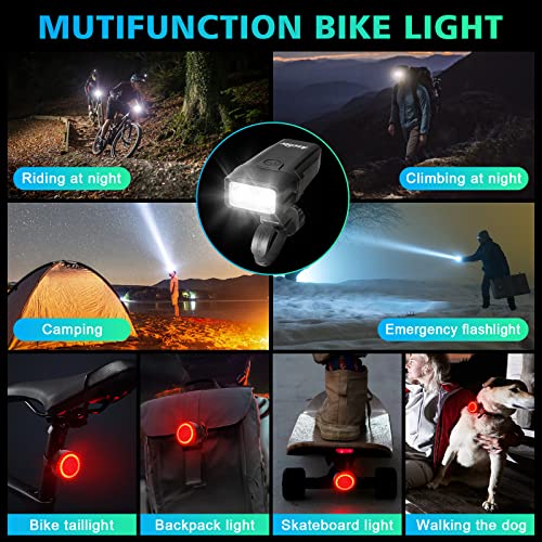 800 Lumens USB Rechargeable Bike Headlight & Taillight