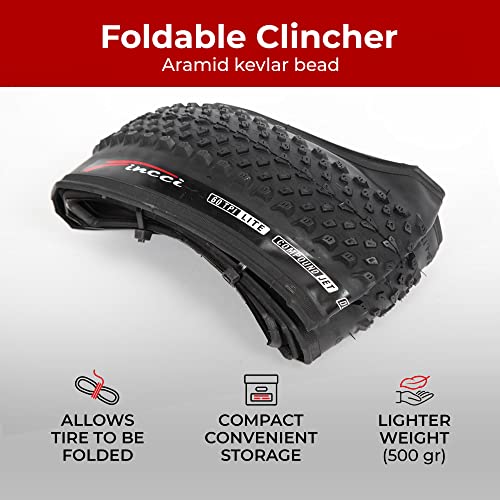 Fincci Bike Tire 26 x 2.10 Inch 54-559 ETRTO Foldable 60 TPI with Nylon Protection for XC Cross Country Mountain MTB Hybrid Bicycle
