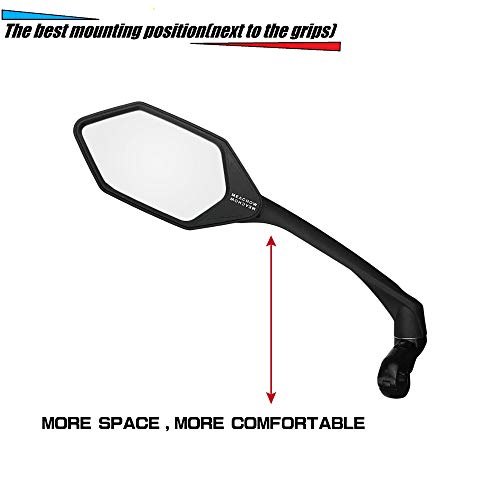Scratch-resistant bike mirror with left mount