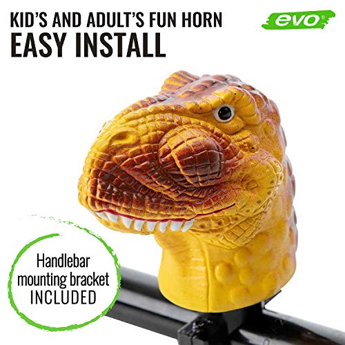 EVO Honk Honk Fun Bike Horn Bicycle Honker for Kids and Adults - Tyrannosaurus