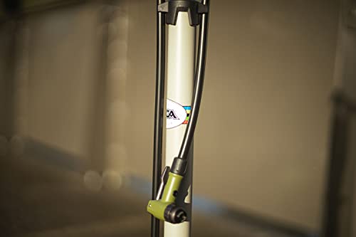 SILCA Terra Bicycle Floor Pump | 2 Stage Low and high Pressure Gauge | Presta and Schrader Reversible Locking Chuck | Aluminum Barrel and Base | .5psi Resolution up to 30psi and max 120PSI