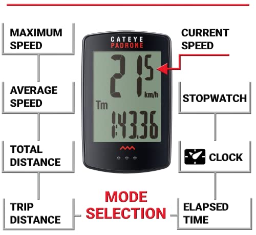 CAT EYE - Padrone Wireless Bike Computer, Black