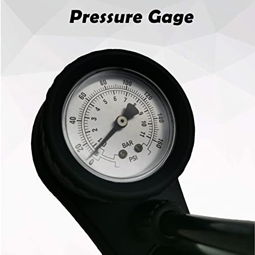 Inchant Bike Pressure Gauge Floor Pump, Air Bicycle Pump Inflator with High Pressure 140 PSI, Hand Air Pump for Bike Tire and Sports Ball, Fits Schrader and Presta Valves