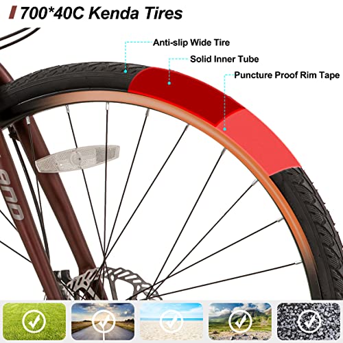 Hybrid City Commuter Bike with Disc Brakes