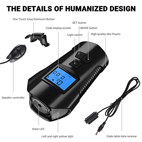 Himiway LED Bike Light with Horn and Speedometer