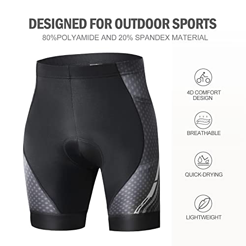Aeike Men's 4D Padded Cycling Shorts Grey