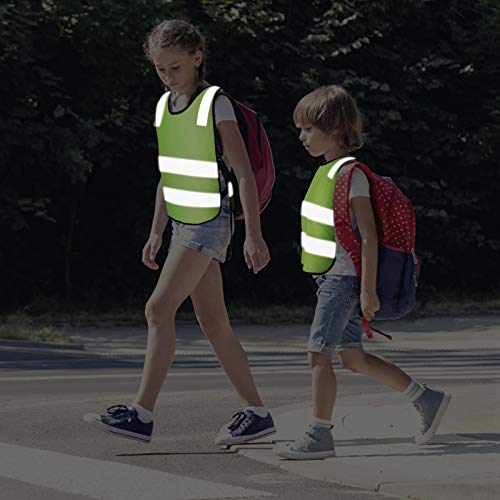 Geyoga Kids Reflective Vest Child Safety Visibility Vest for Cycling Skiing (2 Pieces)