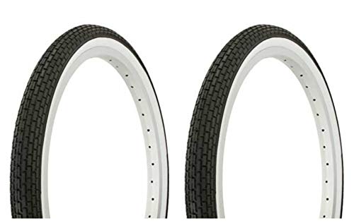 Lowrider Tire Set. 2 Tires. Two Tires Duro 20" x 1.75" Black/White Side Wall.Bike Tires, Bike Tires, Bicycle Tires, BMX Bike Tires, Chopper Bike Tires