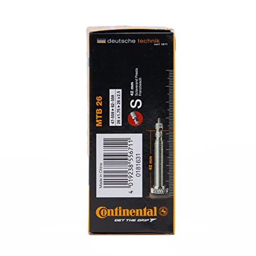 Continental 26" Bicycle Tube, 1.75"/2.5" 40mm Schrader Valve