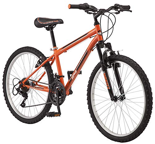 Youth/Adult Hardtail Mountain Bike, 24-Inch Wheels, Orange
