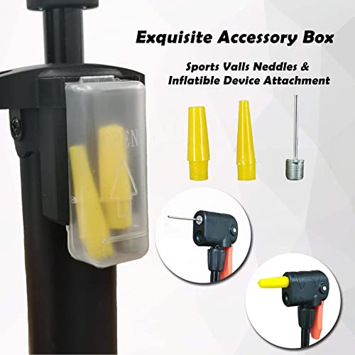 Inchant Bike Pressure Gauge Floor Pump, Air Bicycle Pump Inflator with High Pressure 140 PSI, Hand Air Pump for Bike Tire and Sports Ball, Fits Schrader and Presta Valves