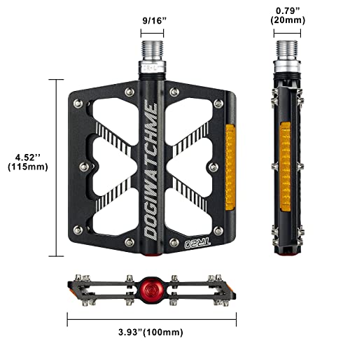 Non-Slip Aluminum MTB Pedals with Reflectors