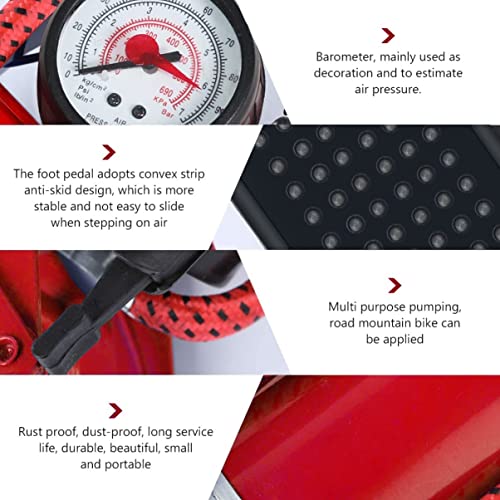 Portable Bike Pump with Pressure Gauge - 100PSI