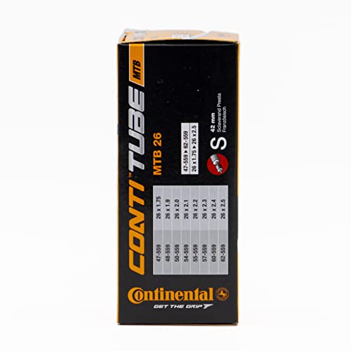 Continental 26" Bicycle Tube, 1.75"/2.5" 40mm Schrader Valve