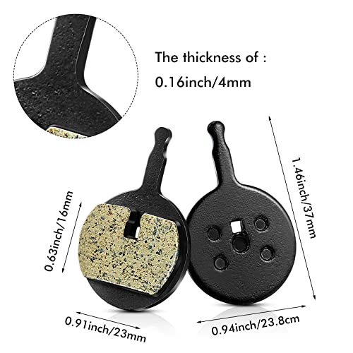 Boao 4 Pairs Bicycle Bike Disc Brake Pads Compatible with Avid Mechanical BB5, CSC, Kingdom, Promax DC 710, 720, 913, Decipher, Dualtron Ultra, DSK Series, 300,300R, 310, 330, 330R, Render-R ((Resin)