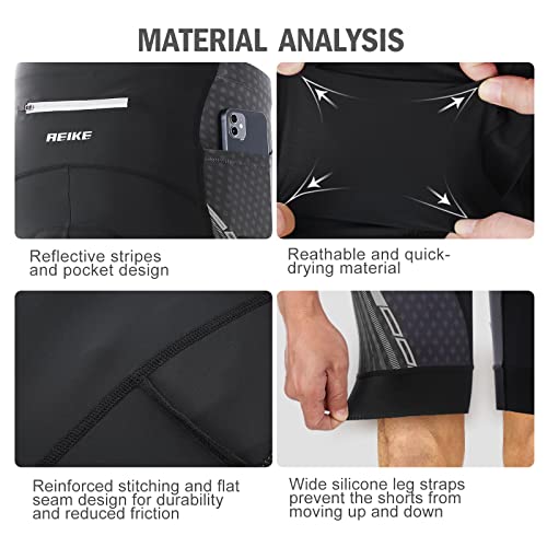 Aeike Men's 4D Padded Cycling Shorts Grey