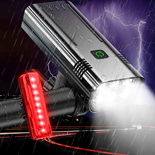 Powerful 9000 Lumens USB Rechargeable Bike Lights Set