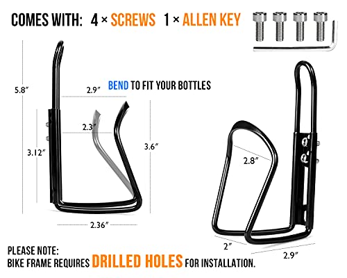 Lightweight MTB Water Bottle Holder - 2 Pack