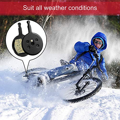 Boao 4 Pairs Bicycle Bike Disc Brake Pads Compatible with Avid Mechanical BB5, CSC, Kingdom, Promax DC 710, 720, 913, Decipher, Dualtron Ultra, DSK Series, 300,300R, 310, 330, 330R, Render-R ((Resin)