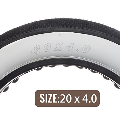 MOHEGIA E-Bike Fat Tire,20x4.0 inch Electric Tricycle Fat Tire,Folding Bead Replacement Tire Compatible with Urban Mountain or Three-Wheeled Bicycle