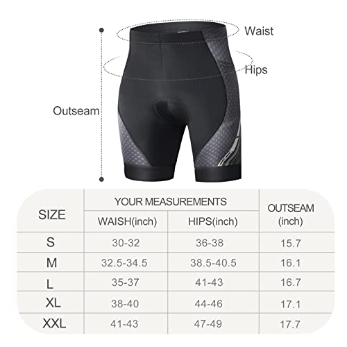 Aeike Men's 4D Padded Cycling Shorts Grey