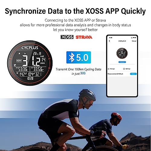 CYCPLUS GPS Bike Computer, Wireless Cycling Computer, ANT+ Bluetooth Bicycle Computer Mini Speedometer Odometer Waterproof MTB Tracker, Rechargeable with 2.5 Inch Screen for Bikers Outdoor Cycling