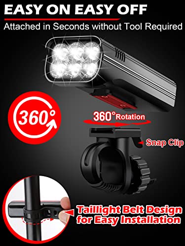 Powerful 9000 Lumens USB Rechargeable Bike Lights Set