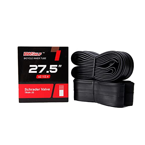 BWSHLF 27.5" Mountain Bike Inner Tubes (2 Pack), MTB Durable Butyl Rubber Bicycle Replacement Fit 2.1-2.4，Schrader 35mm
