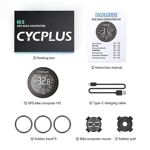 CYCPLUS GPS Bike Computer, Wireless Cycling Computer, ANT+ Bluetooth Bicycle Computer Mini Speedometer Odometer Waterproof MTB Tracker, Rechargeable with 2.5 Inch Screen for Bikers Outdoor Cycling