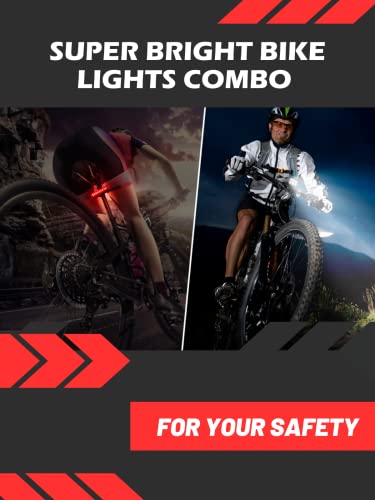 Powerful 9000 Lumens USB Rechargeable Bike Lights Set